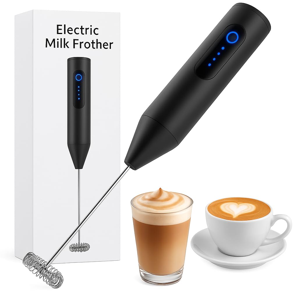 Castino Rechargeable Milk Frother — Dual Spring Whisk, Cordless ( 1 Year Warranty )