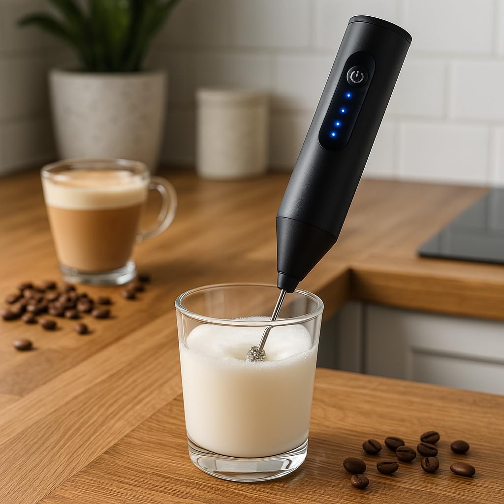 Castino Rechargeable Milk Frother — Dual Spring Whisk, Cordless ( 1 Year Warranty )