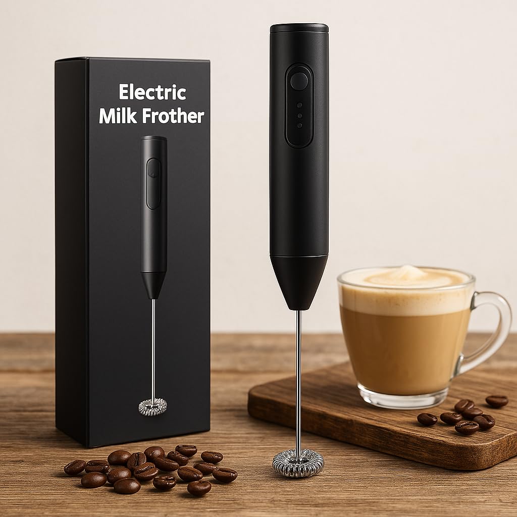 Castino Rechargeable Milk Frother — Dual Spring Whisk, Cordless ( 1 Year Warranty )
