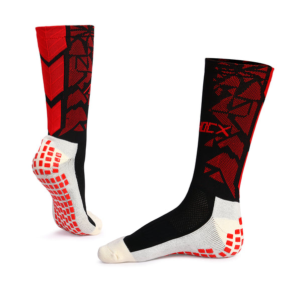 AthocX Black & Red Mid-Calf Anti-Slip Socks