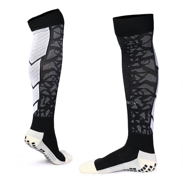 AthocX Black & White Long Length Anti-Slip Socks
